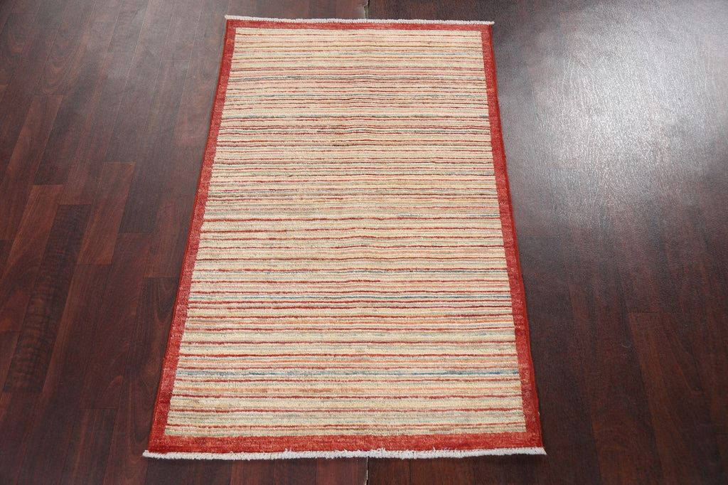 Striped Gabbeh Kashkoli Oriental Wool Rug 3x4