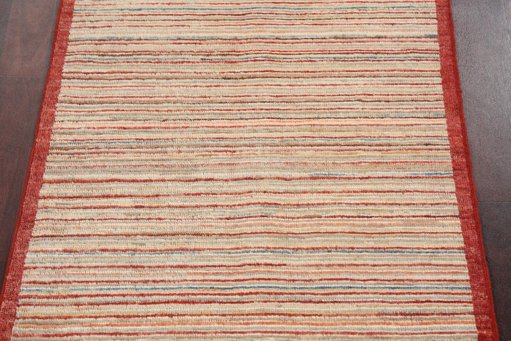 Striped Gabbeh Kashkoli Oriental Wool Rug 3x4