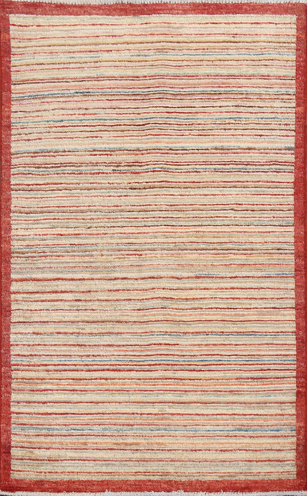 Striped Gabbeh Kashkoli Oriental Wool Rug 3x4