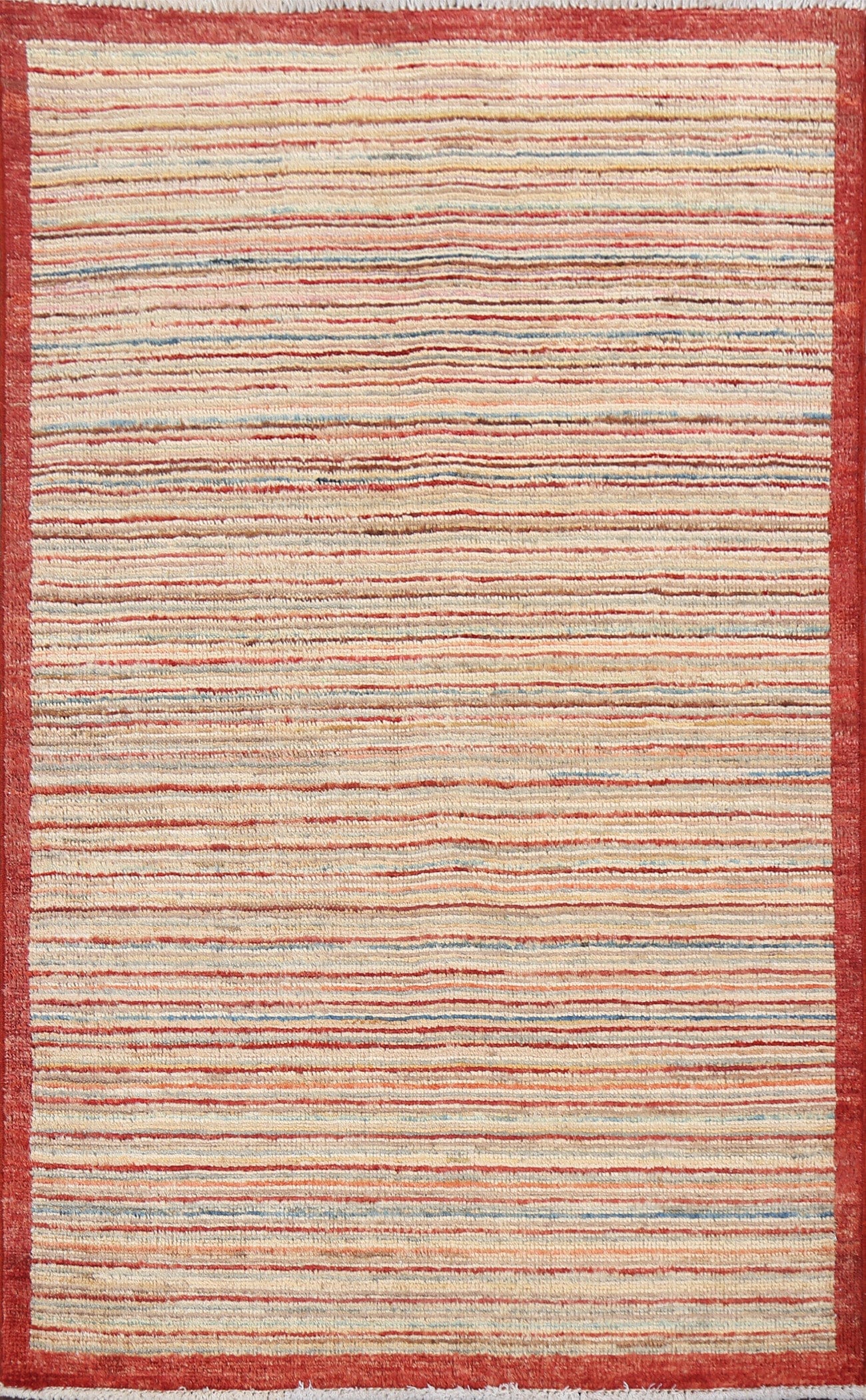 Striped Gabbeh Kashkoli Oriental Wool Rug 3x4