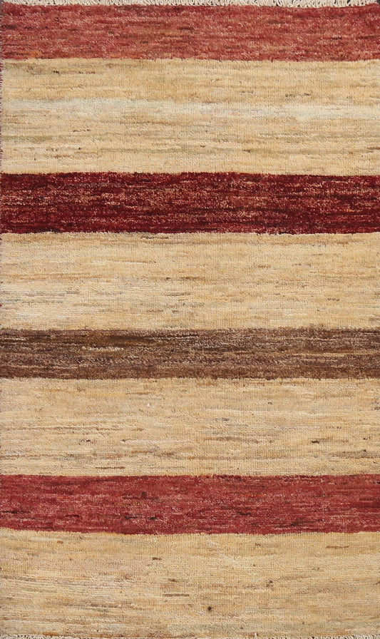 Striped Gabbeh Kashkoli Oriental Wool Rug 3x5