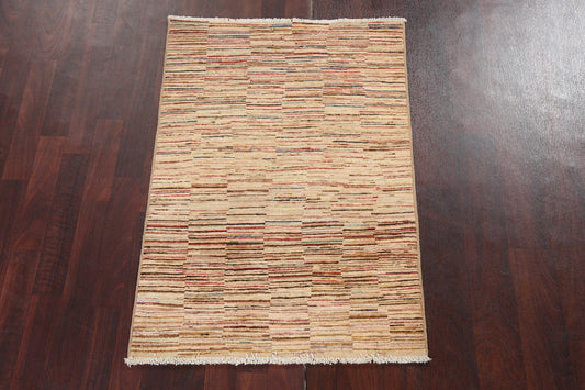 Striped Gabbeh Kashkoli Oriental Area Rug 3x4