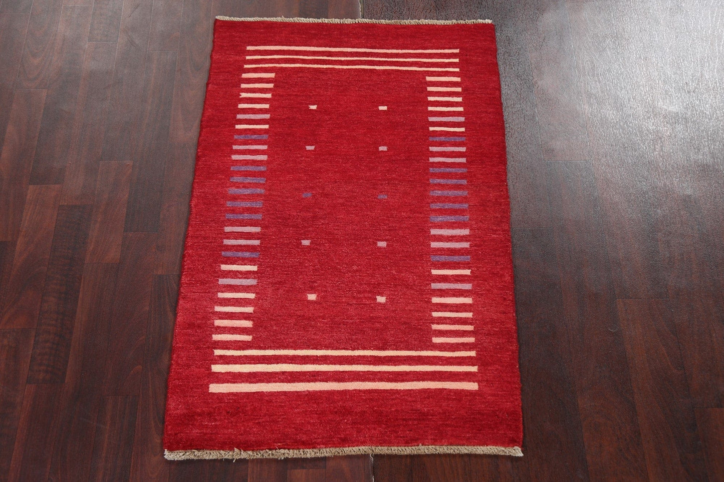 Red Wool Gabbeh Kashkoli Oriental Handmade Rug 3x4