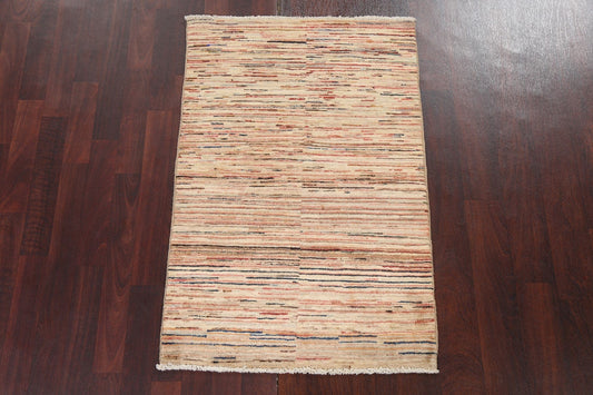 Striped Gabbeh Kashkoli Oriental Wool Rug 3x4