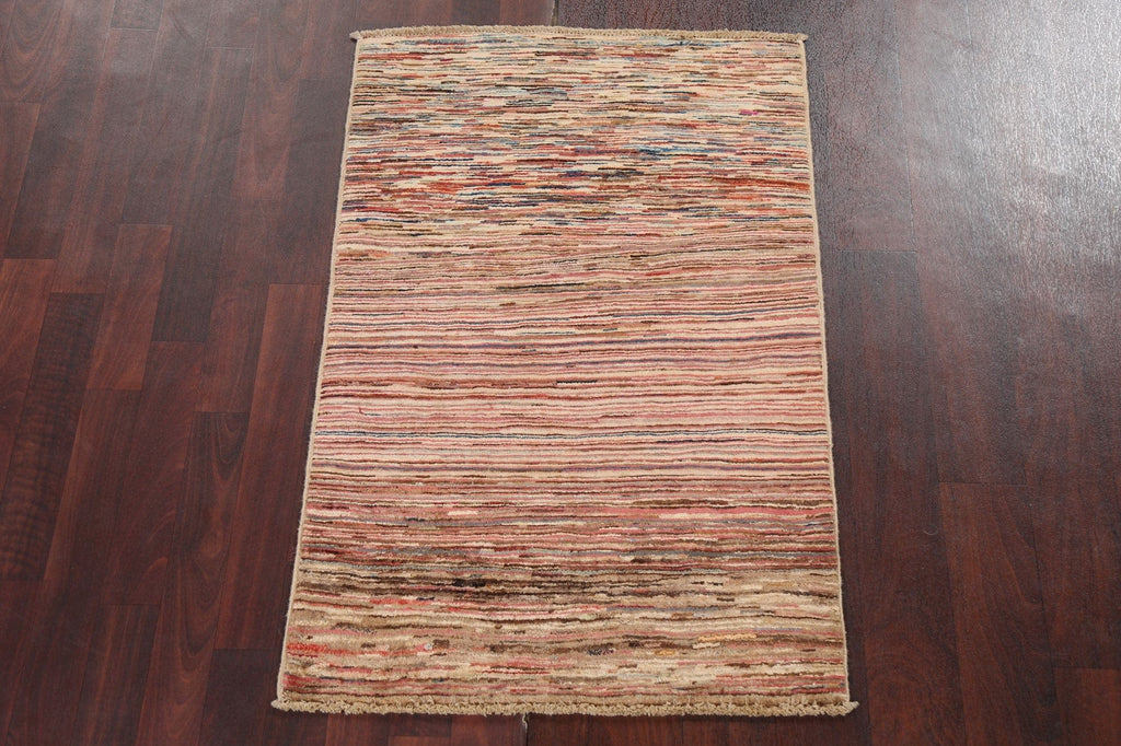 Striped Wool Gabbeh Kashkoli Oriental Rug 3x4