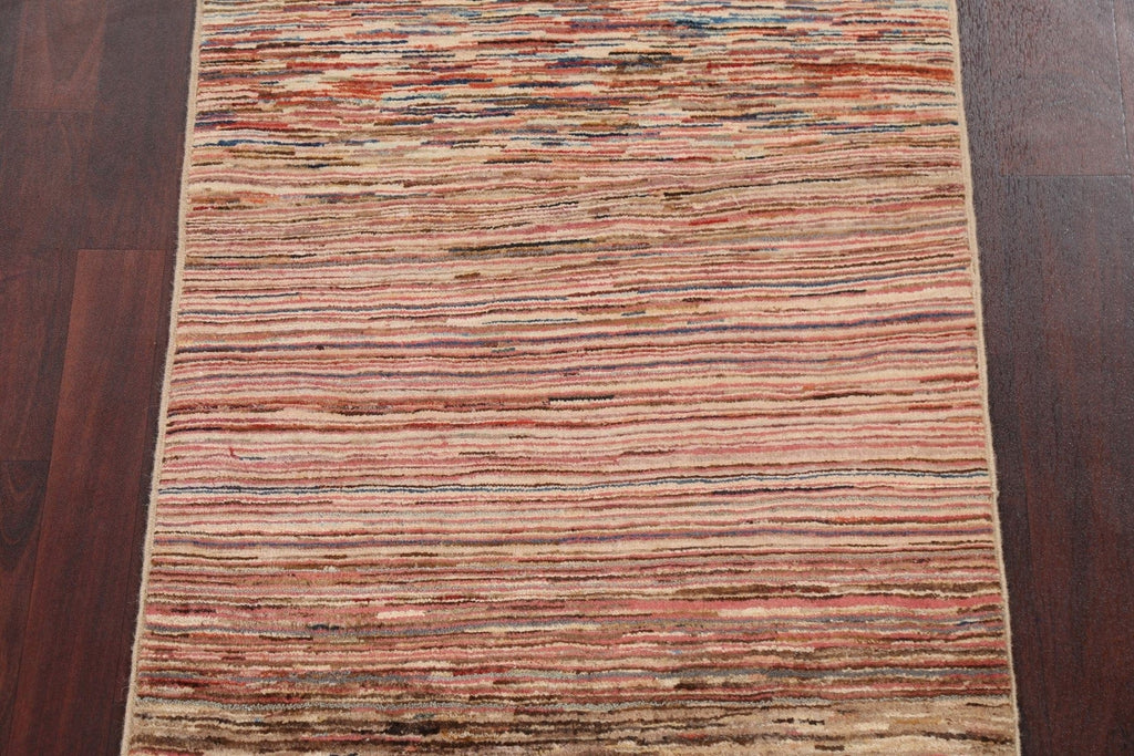 Striped Wool Gabbeh Kashkoli Oriental Rug 3x4