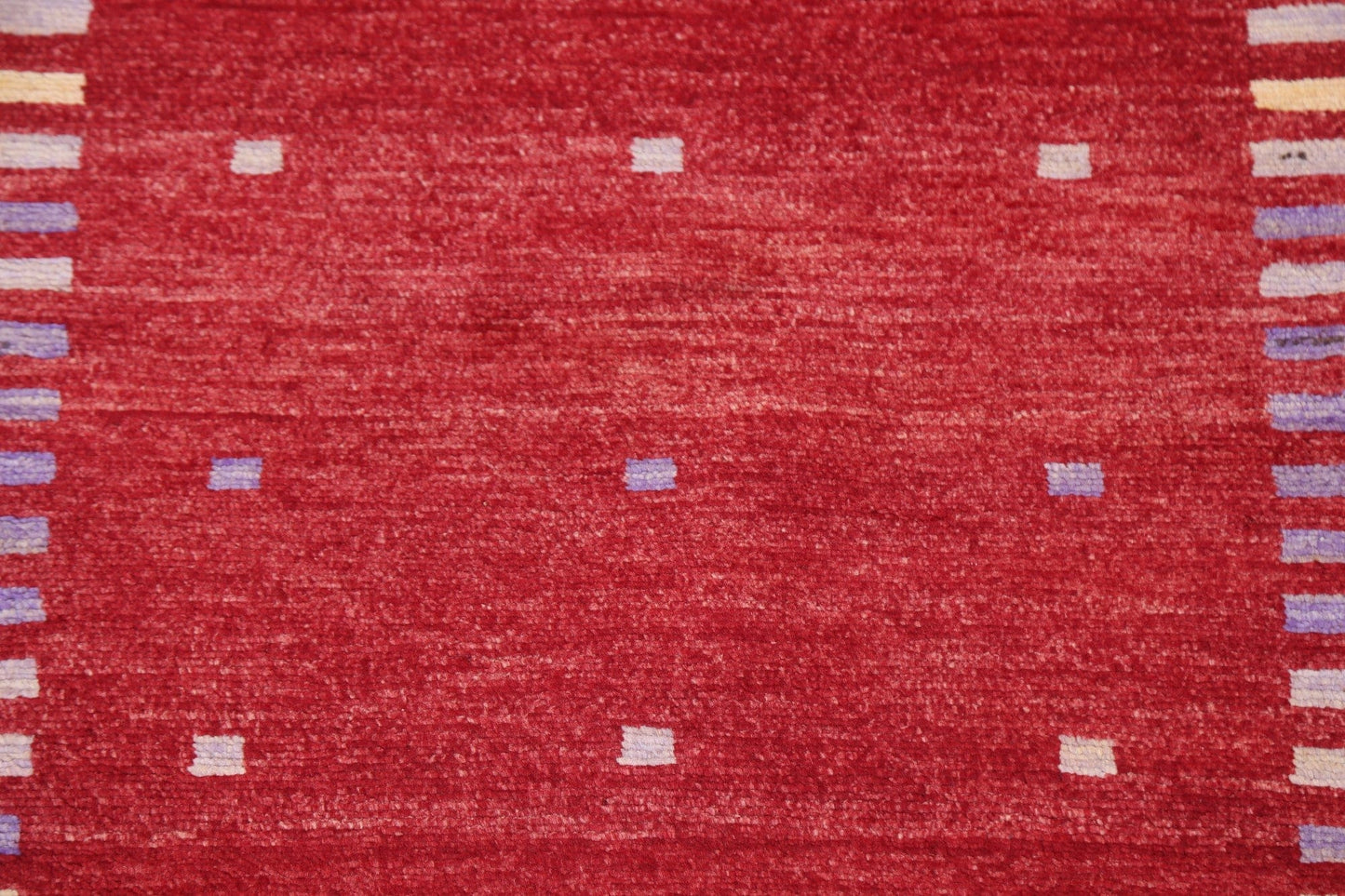 Red Geometric Gabbeh Kashkoli Oriental Wool Rug 2x3