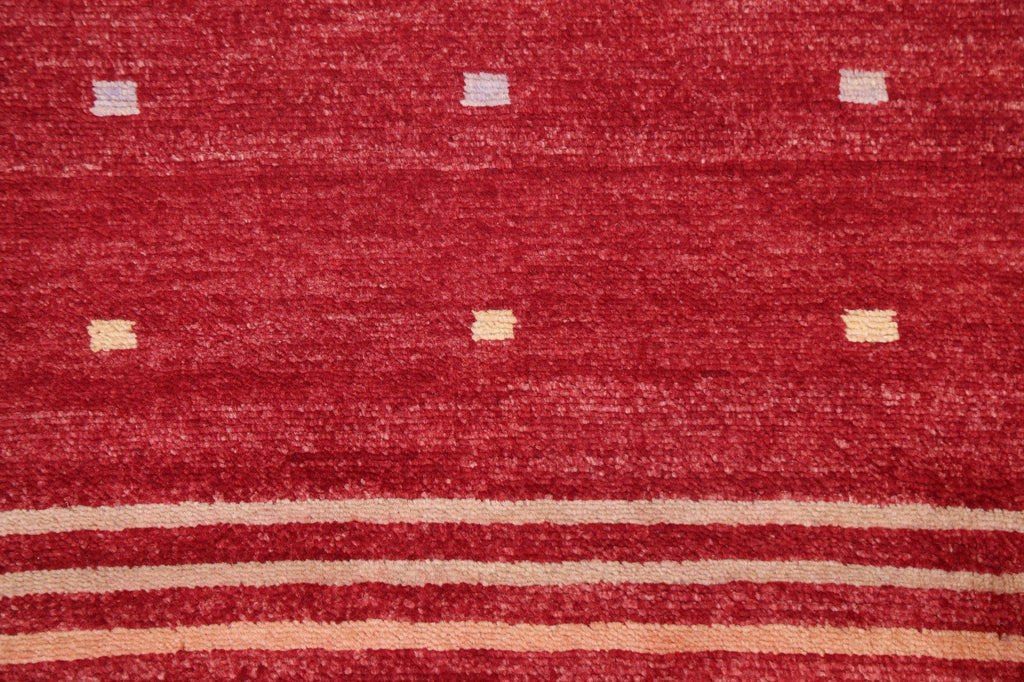 Red Geometric Gabbeh Kashkoli Oriental Wool Rug 2x3