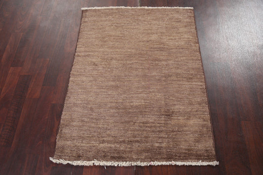 Brown Gabbeh Kashkoli Oriental Wool Rug 3x4