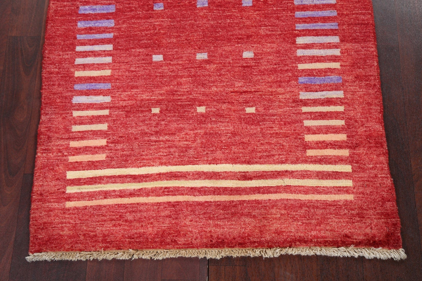 Red Gabbeh Kashkoli Oriental Handmade Rug 3x4