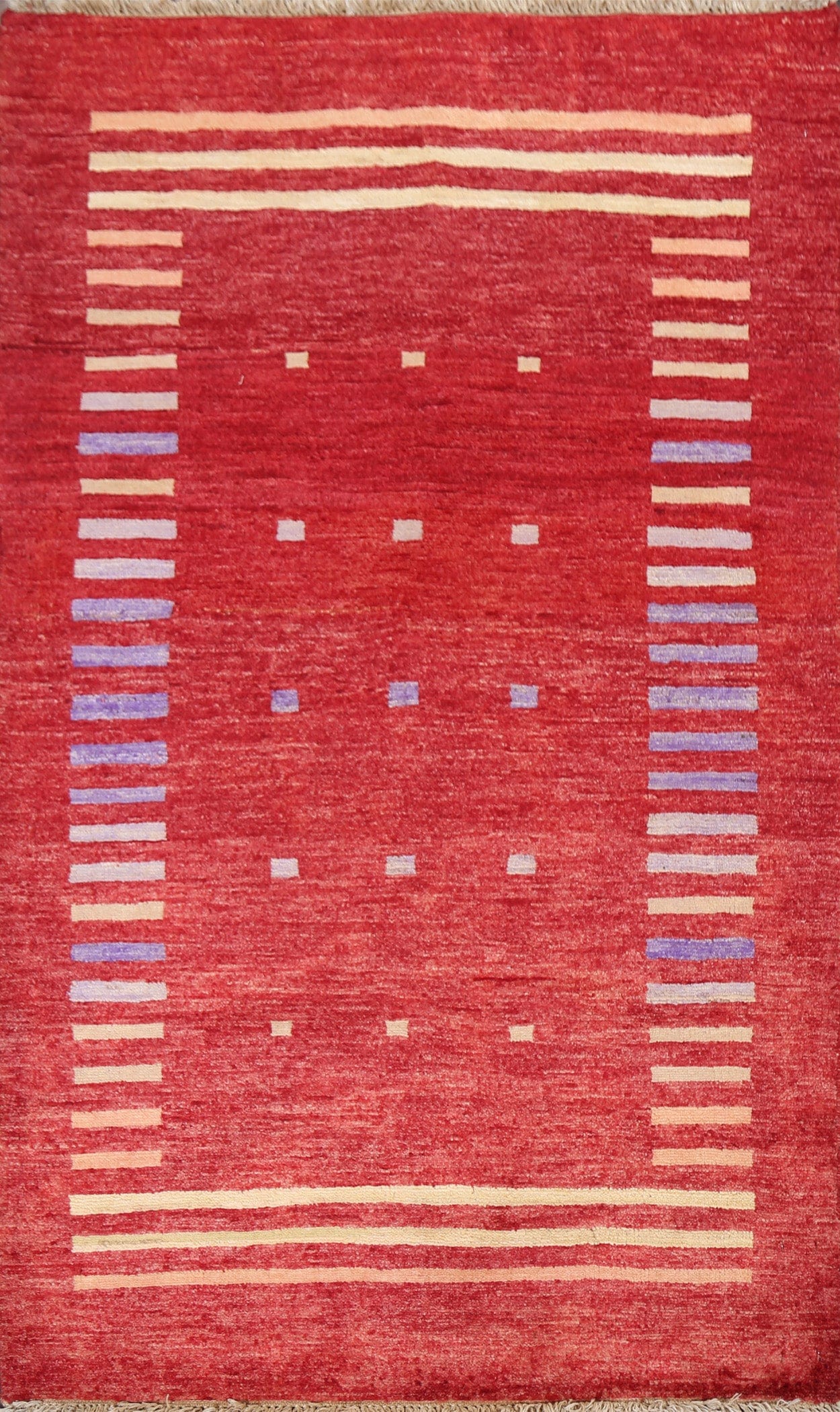 Red Gabbeh Kashkoli Oriental Handmade Rug 3x4