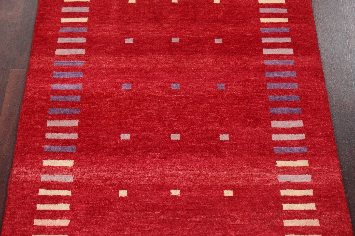 Red Geometric Gabbeh Kashkoli Oriental Rug 3x4