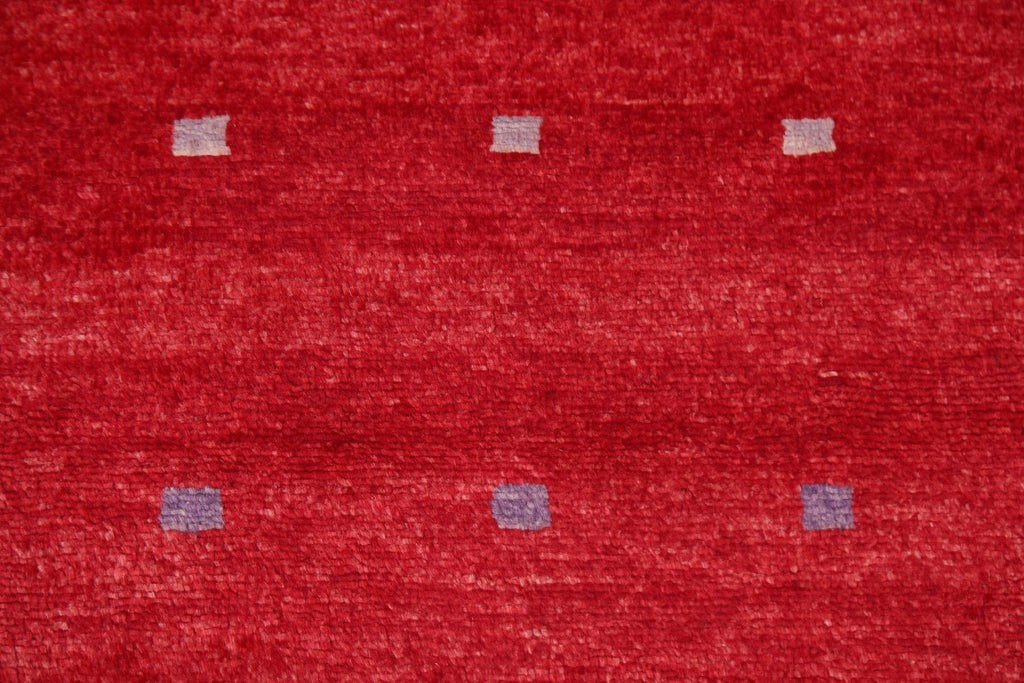 Red Geometric Gabbeh Kashkoli Oriental Rug 3x4