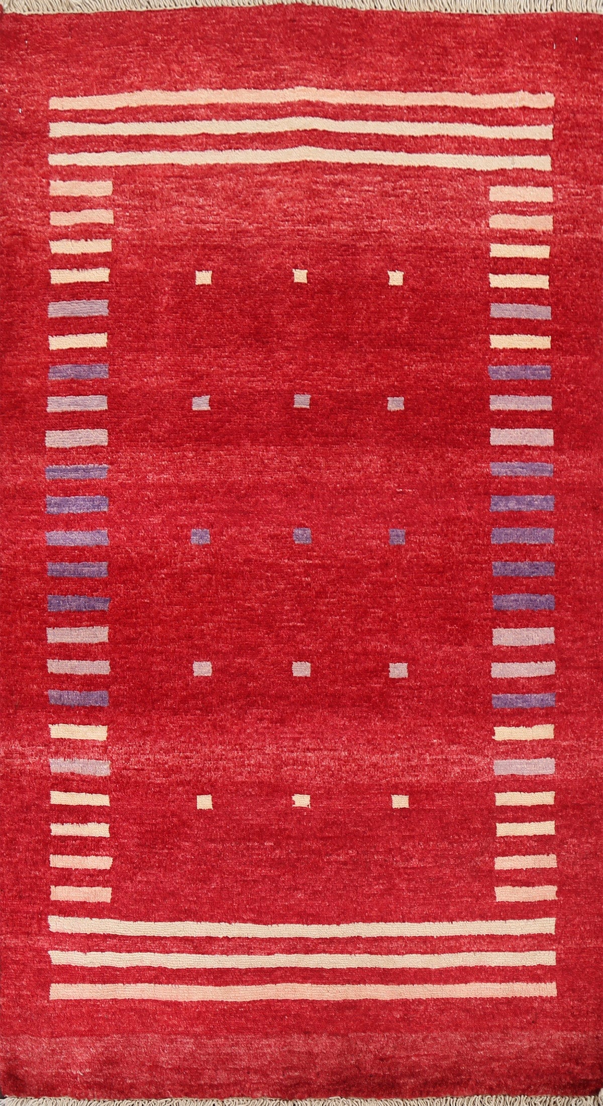 Red Geometric Gabbeh Kashkoli Oriental Rug 3x4