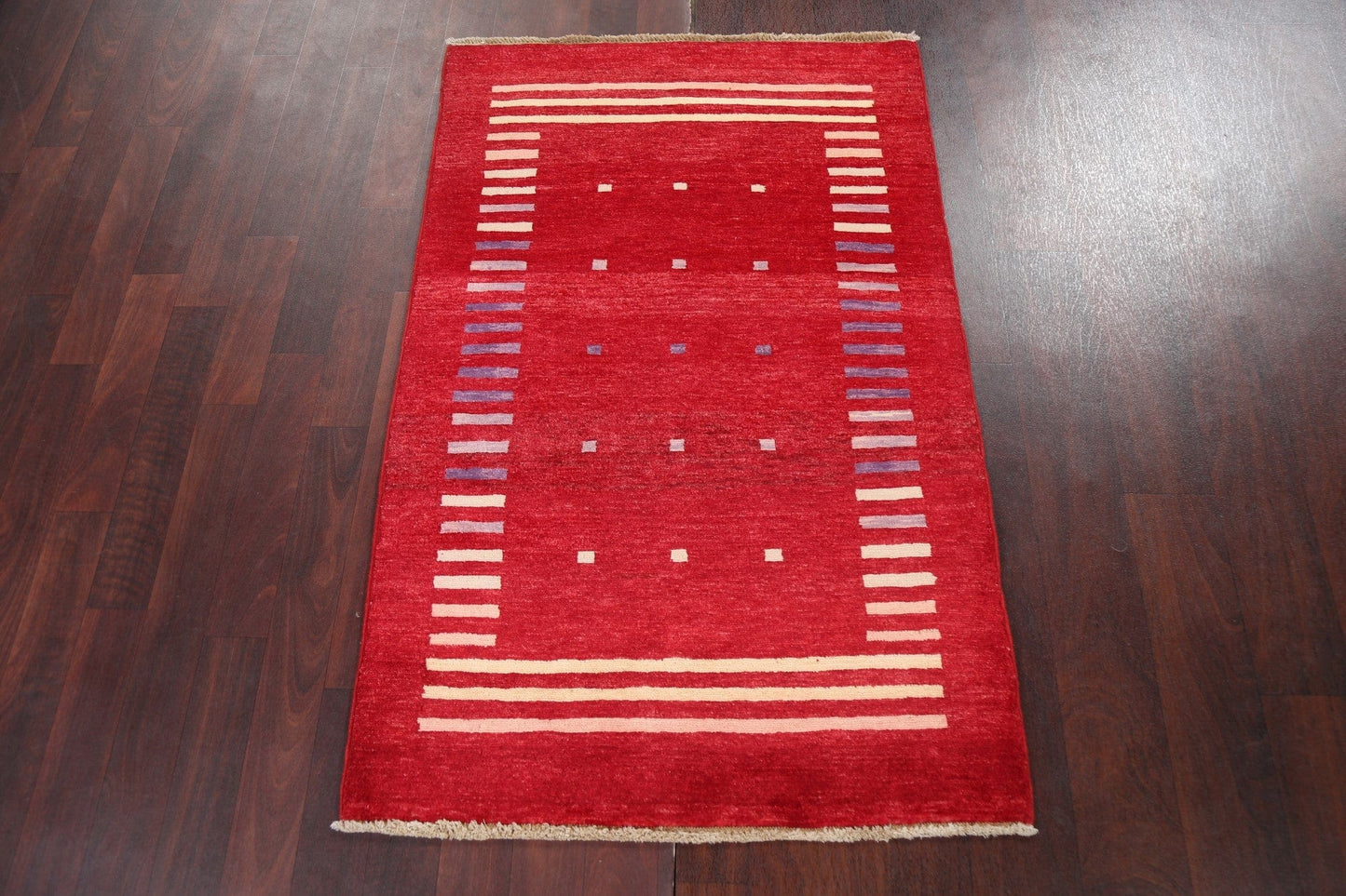 Red Gabbeh Kashkoli Oriental Handmade Rug 3x4