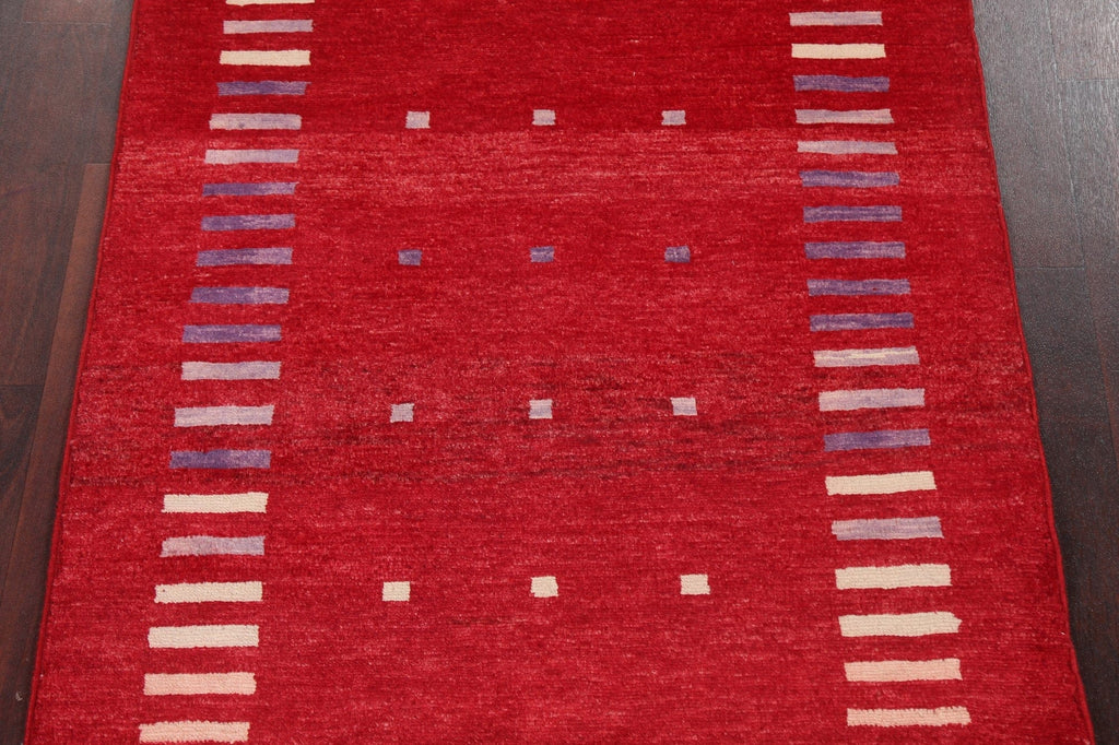 Red Gabbeh Kashkoli Oriental Handmade Rug 3x4