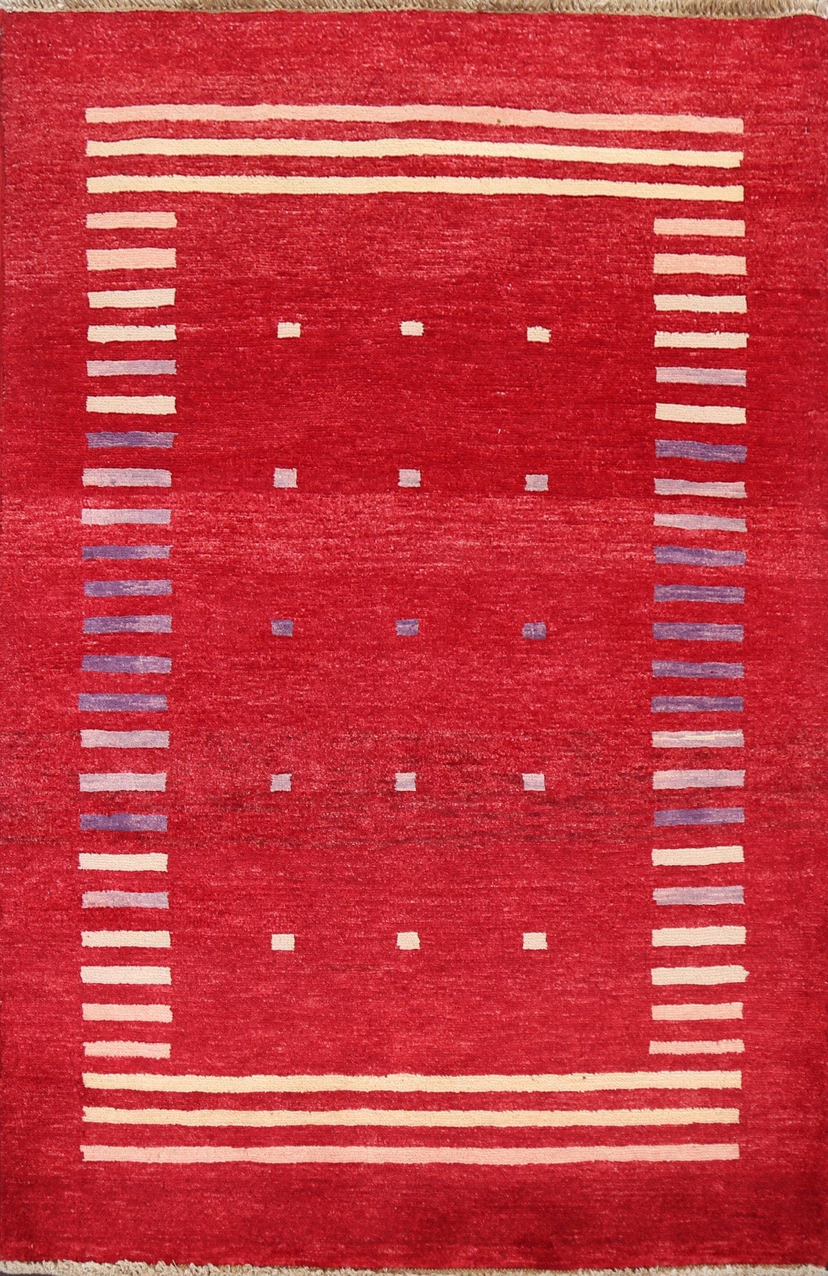 Red Gabbeh Kashkoli Oriental Handmade Rug 3x4