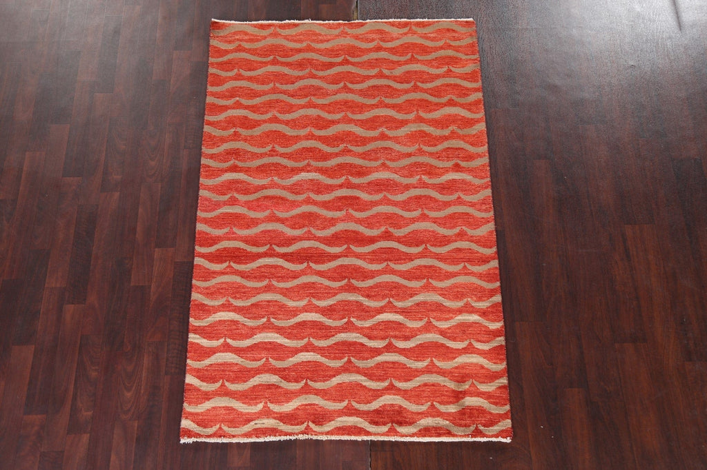 Modern Gabbeh Kashkoli Oriental Wool Rug 4x6