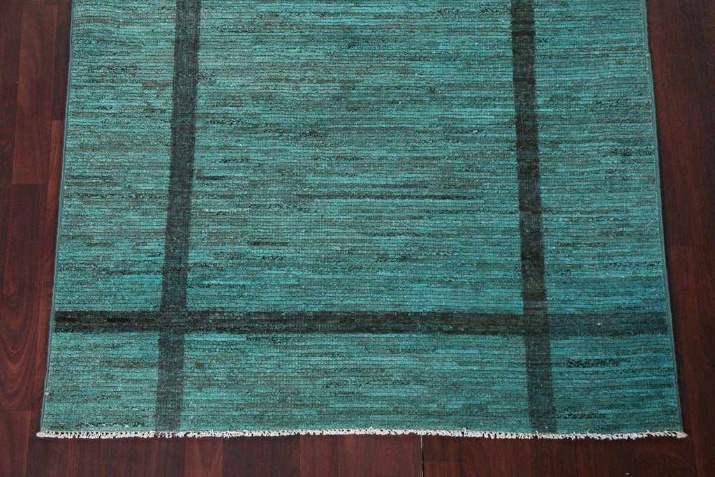 Contemporary Green Gabbeh Kashkoli Oriental Rug 5x6