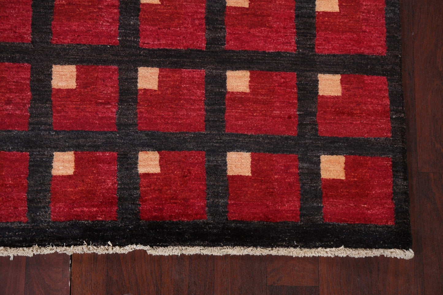 Checkered Red Gabbeh Kashkoli Oriental Rug 6x9