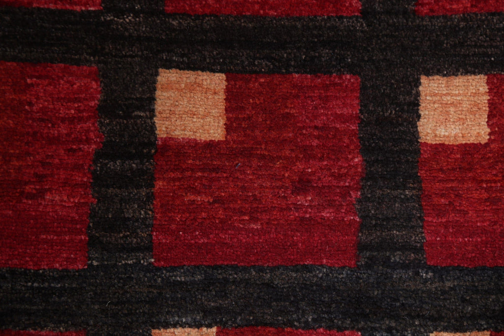 Checkered Red Gabbeh Kashkoli Oriental Rug 6x9