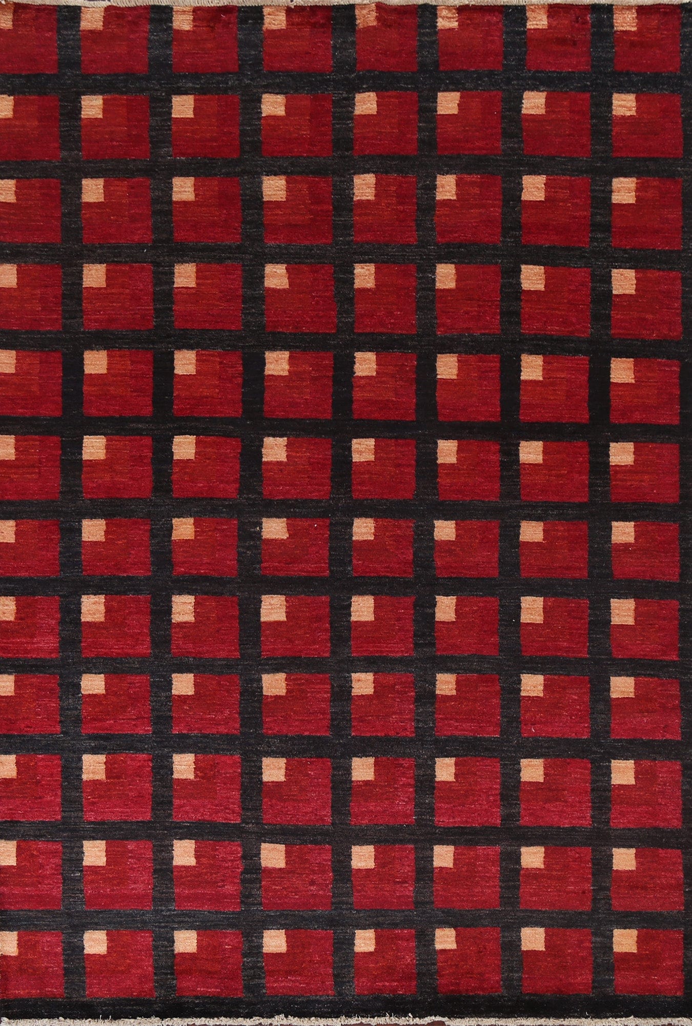 Checkered Red Gabbeh Kashkoli Oriental Rug 6x9