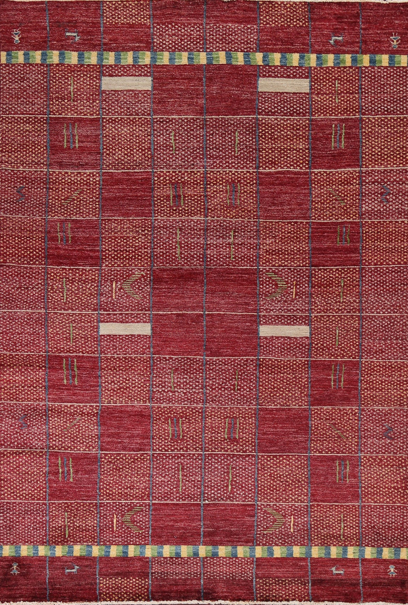 Geometric Gabbeh Kashkoli Oriental Area Rug 6x9