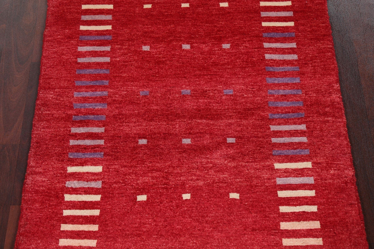 Red Geometric Gabbeh Kashkoli Oriental Rug 3x4