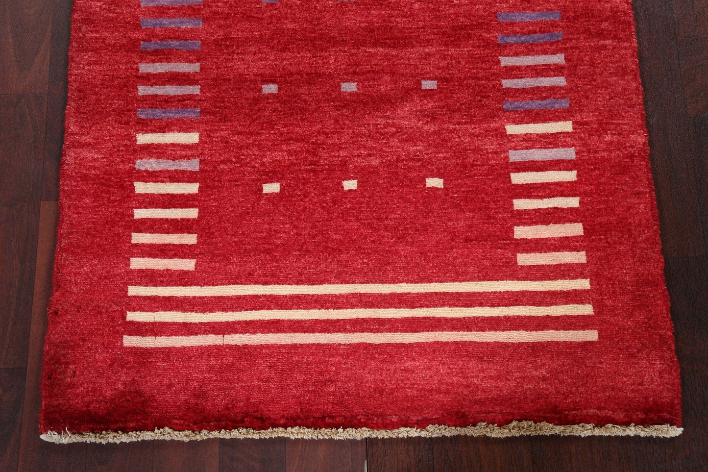 Red Geometric Gabbeh Kashkoli Oriental Rug 3x4