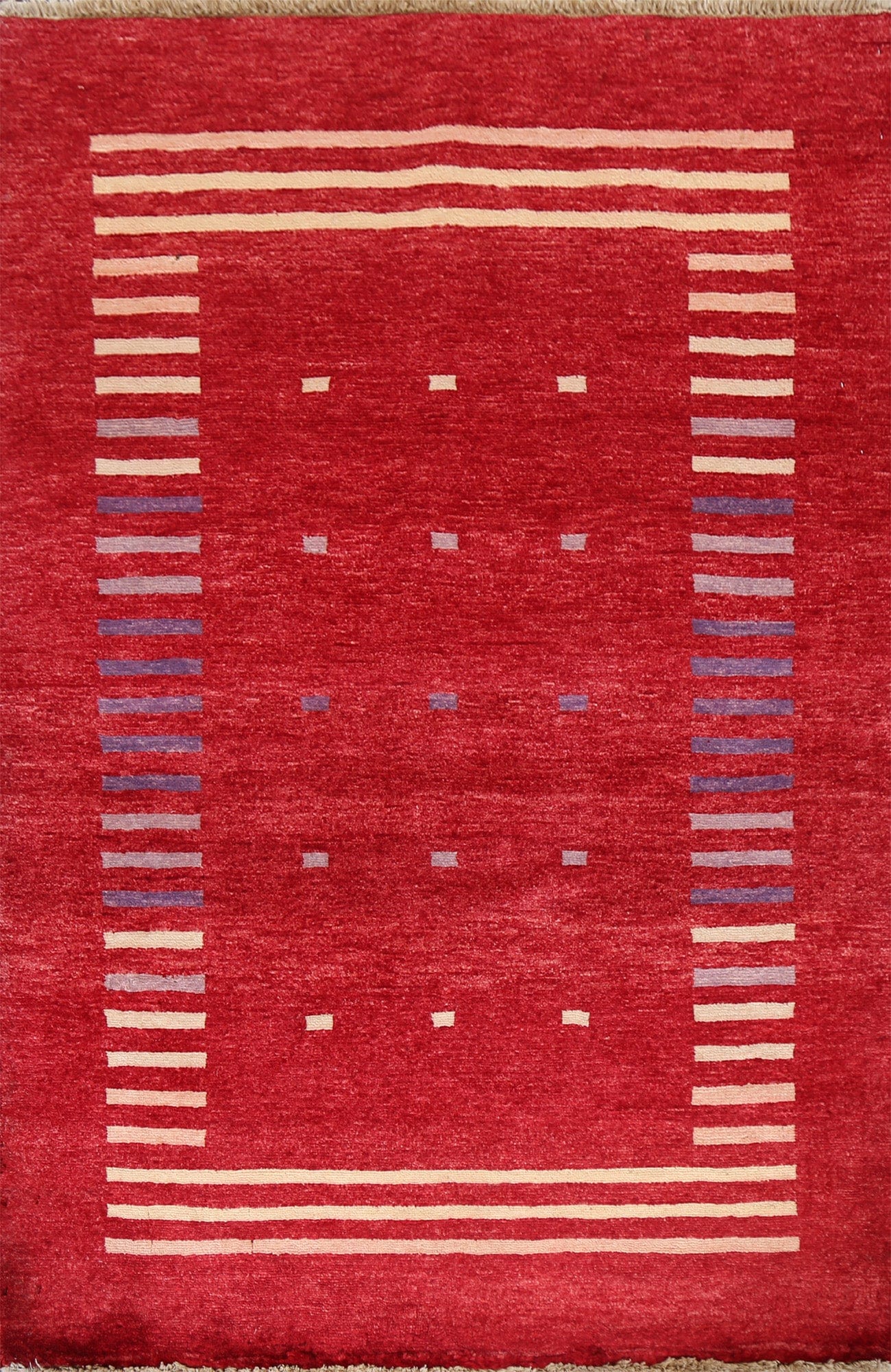 Red Geometric Gabbeh Kashkoli Oriental Rug 3x4