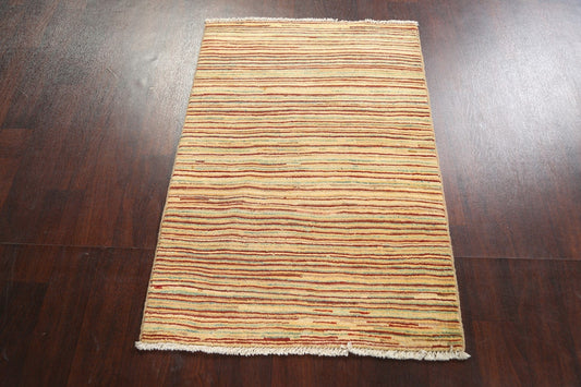 Striped Wool Gabbeh Kashkoli Oriental Rug 3x4