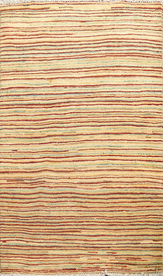 Striped Wool Gabbeh Kashkoli Oriental Rug 3x4