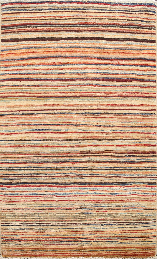 Striped Gabbeh Kashkoli Oriental Rug 3x4