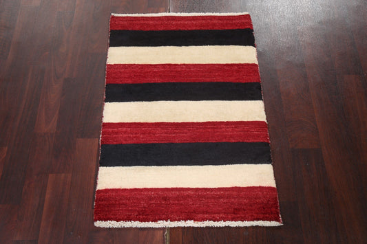 Striped Wool Gabbeh Kashkoli Oriental Rug 2x3