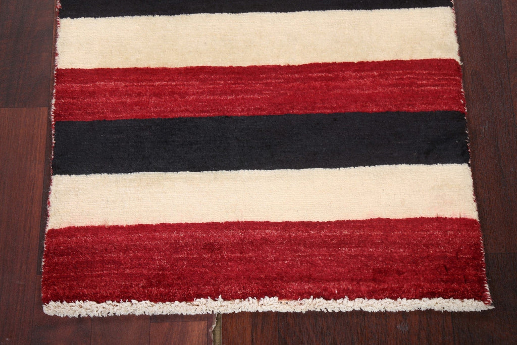 Striped Wool Gabbeh Kashkoli Oriental Rug 2x3