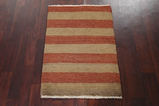 Striped Wool Gabbeh Kashkoli Oriental Rug 2x3