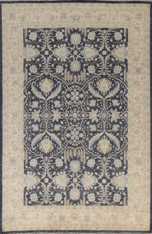 Vegetable Dye Chobi Peshawar Oriental Area Rug 6x8