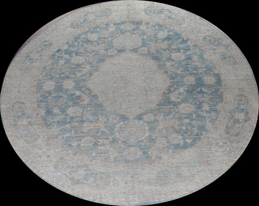 Vegetable Dye Round Oushak Turkish Rug 10x10