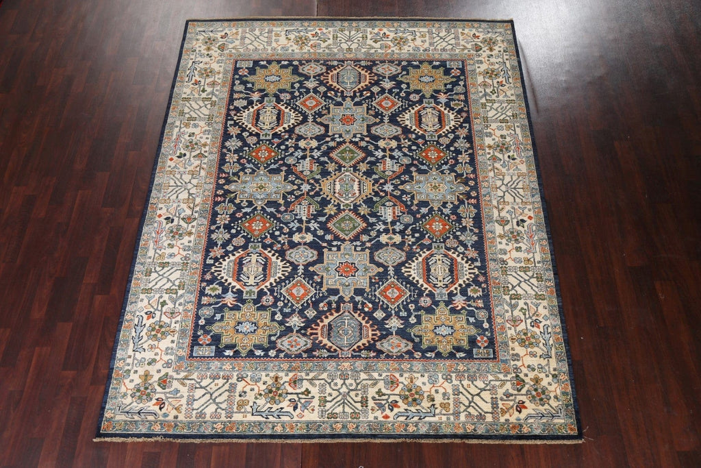 Vegetable Dye Blue Yalameh Oriental Wool Rug 8x10