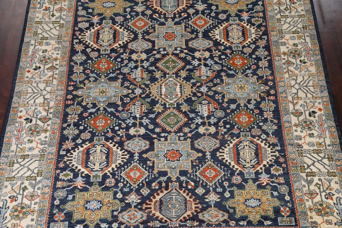 Vegetable Dye Blue Yalameh Oriental Wool Rug 8x10