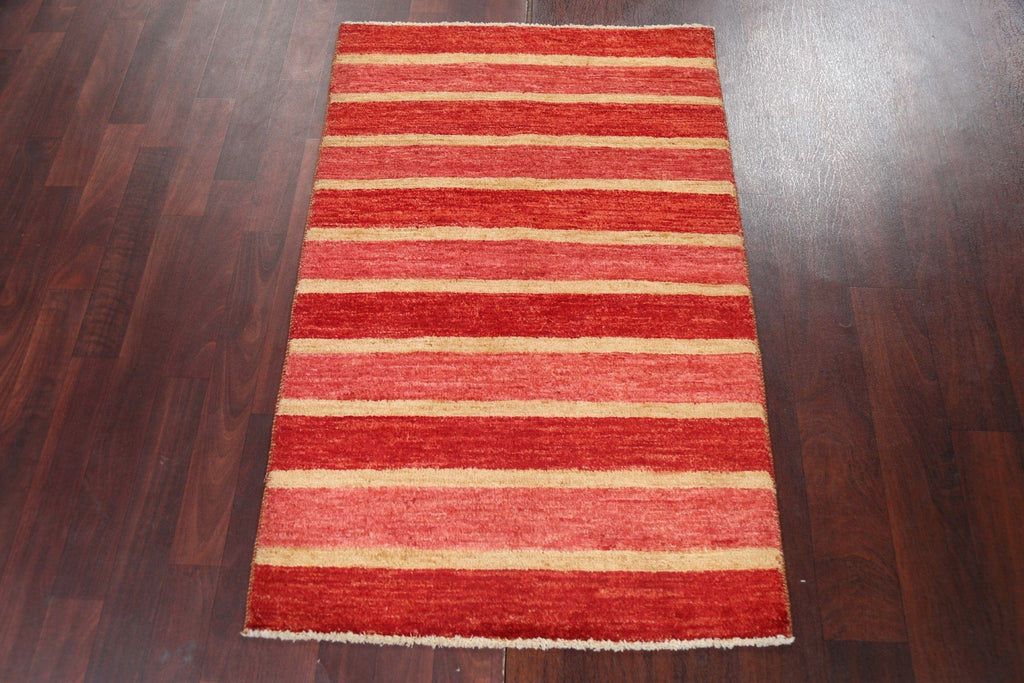 Striped Wool Gabbeh Kashkoli Oriental Rug 3x4