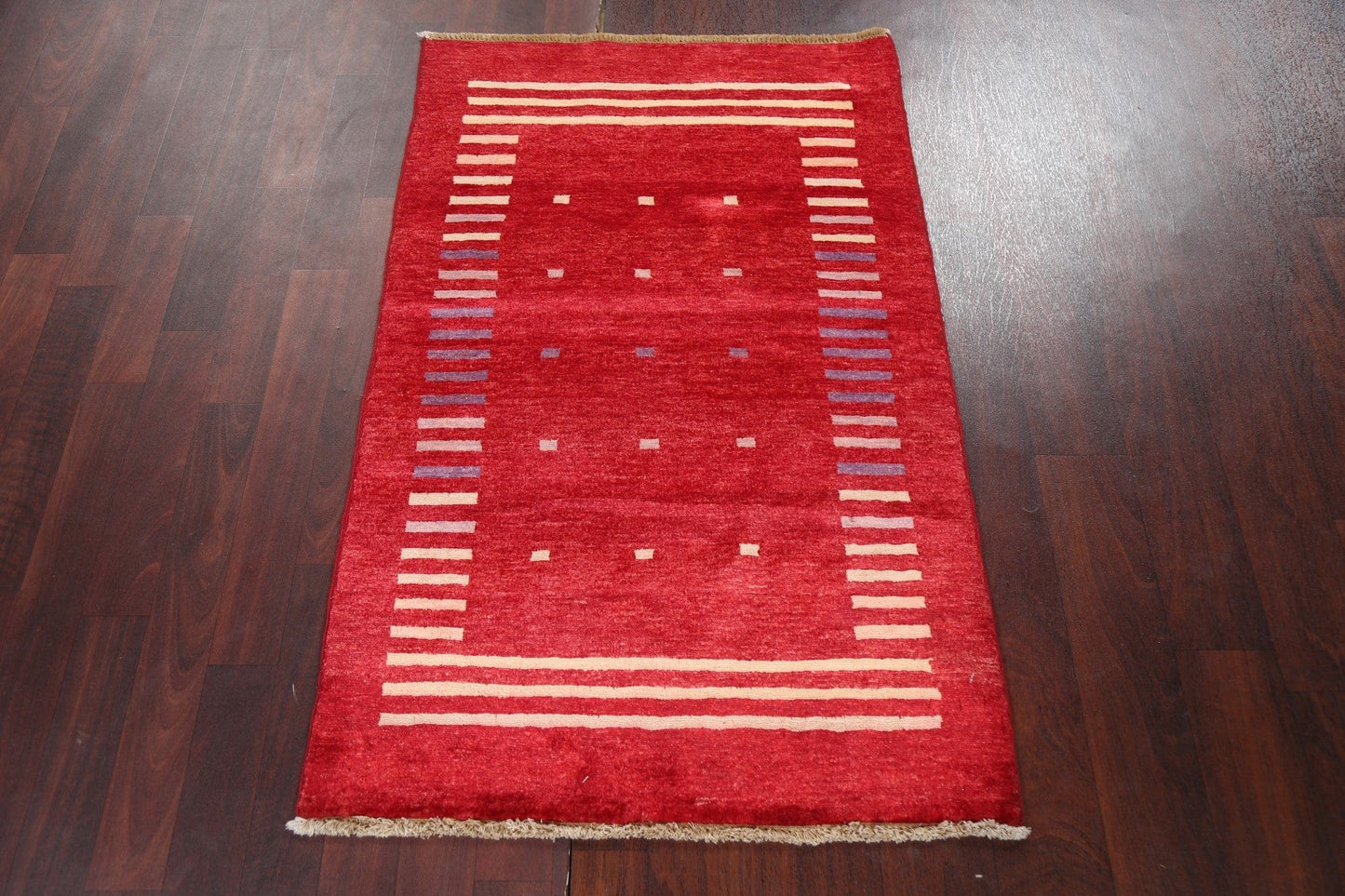 Red Gabbeh Kashkoli Oriental Handmade Rug 3x4