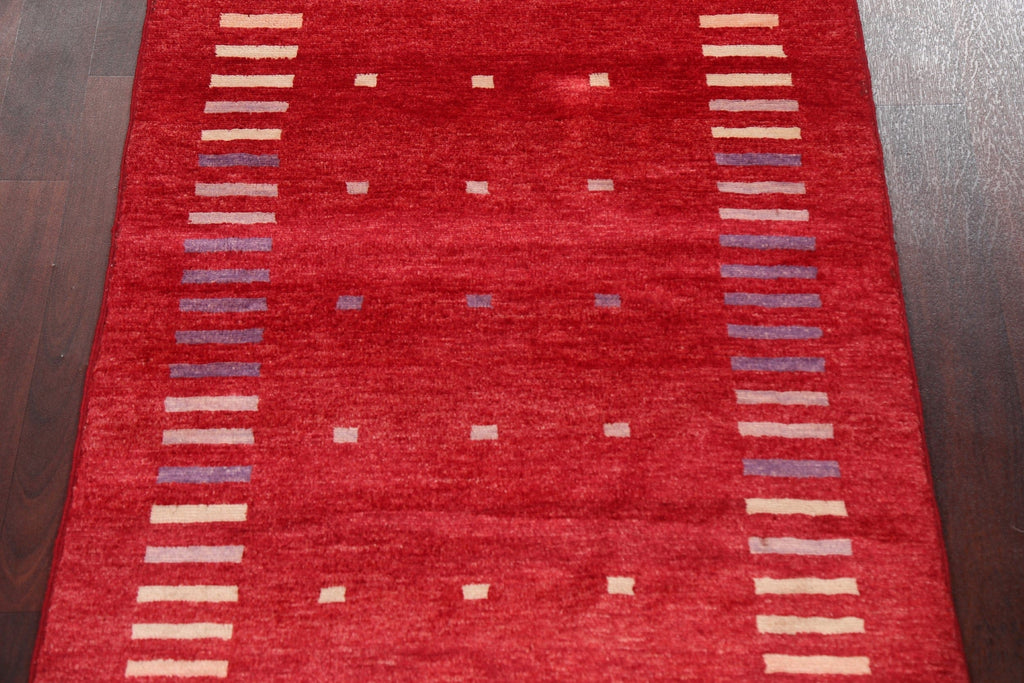 Red Gabbeh Kashkoli Oriental Handmade Rug 3x4