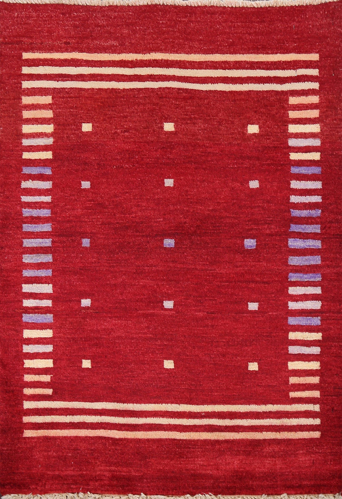 Red Gabbeh Kashkoli Oriental Area Rug 2x3