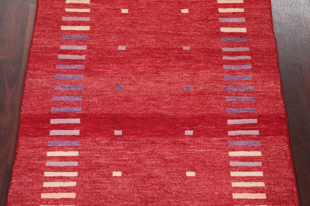 Handmade Red Gabbeh Kashkoli Oriental Rug 3x4