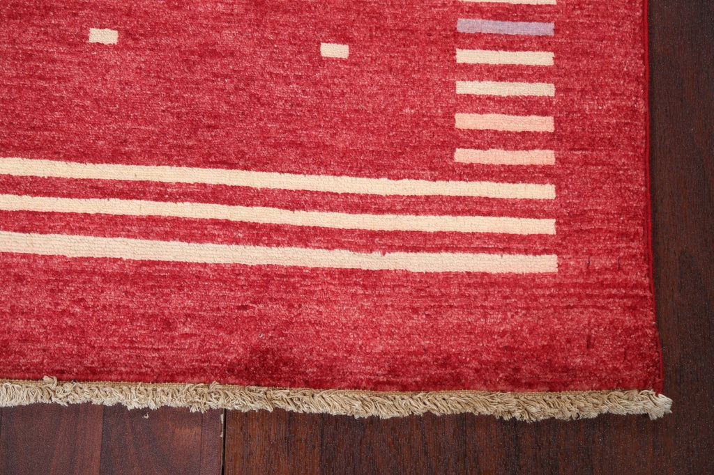 Handmade Red Gabbeh Kashkoli Oriental Rug 3x4