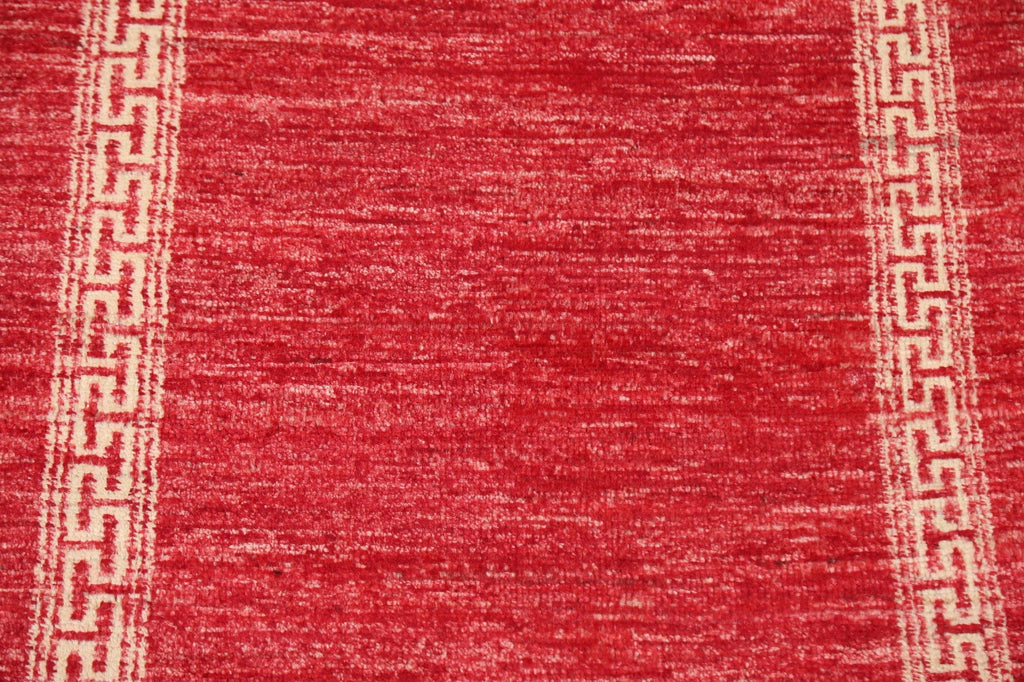 Red Gabbeh Kashkoli Oriental Runner Rug 2x5