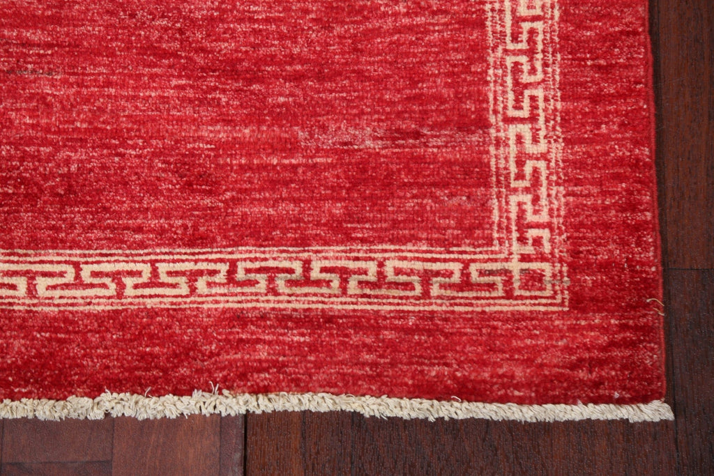 Red Gabbeh Kashkoli Oriental Runner Rug 2x5