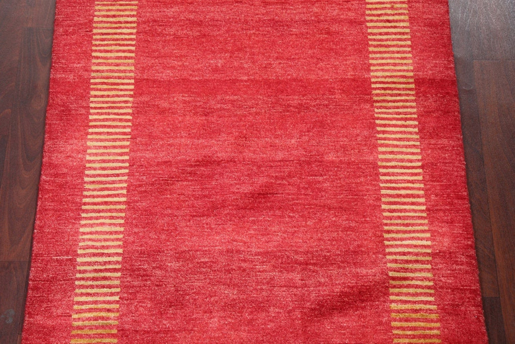 Red Gabbeh Kashkoli Oriental Wool Rug 3x5