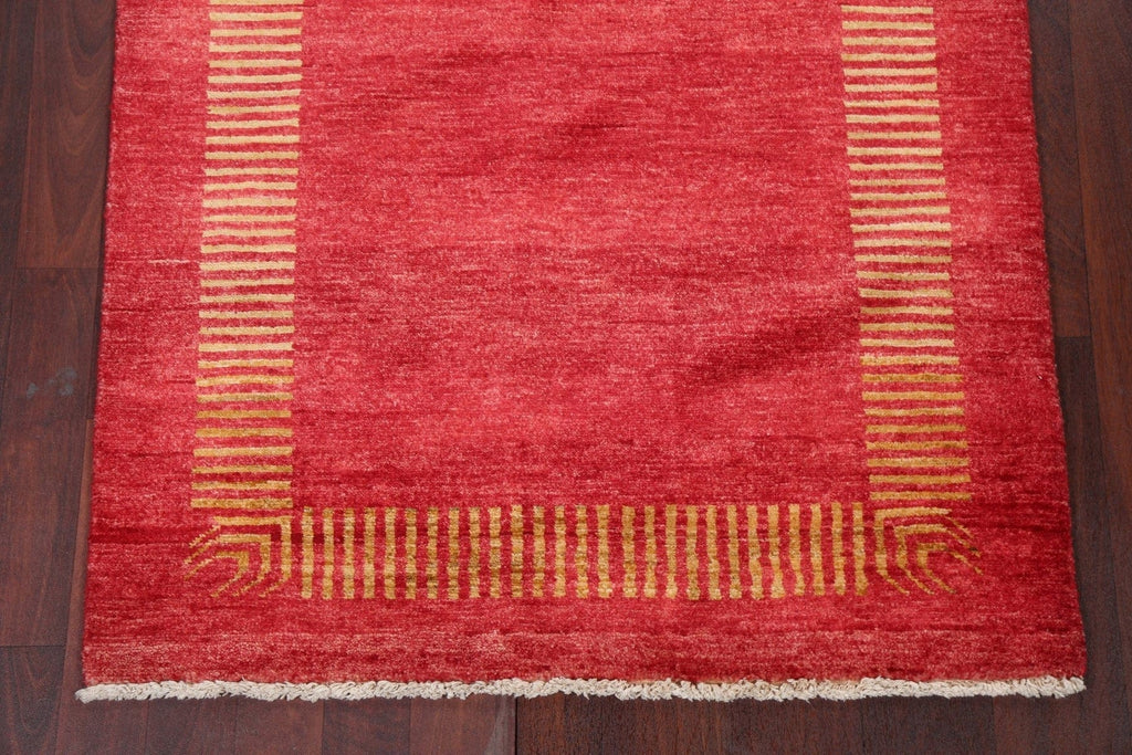 Red Gabbeh Kashkoli Oriental Wool Rug 3x5